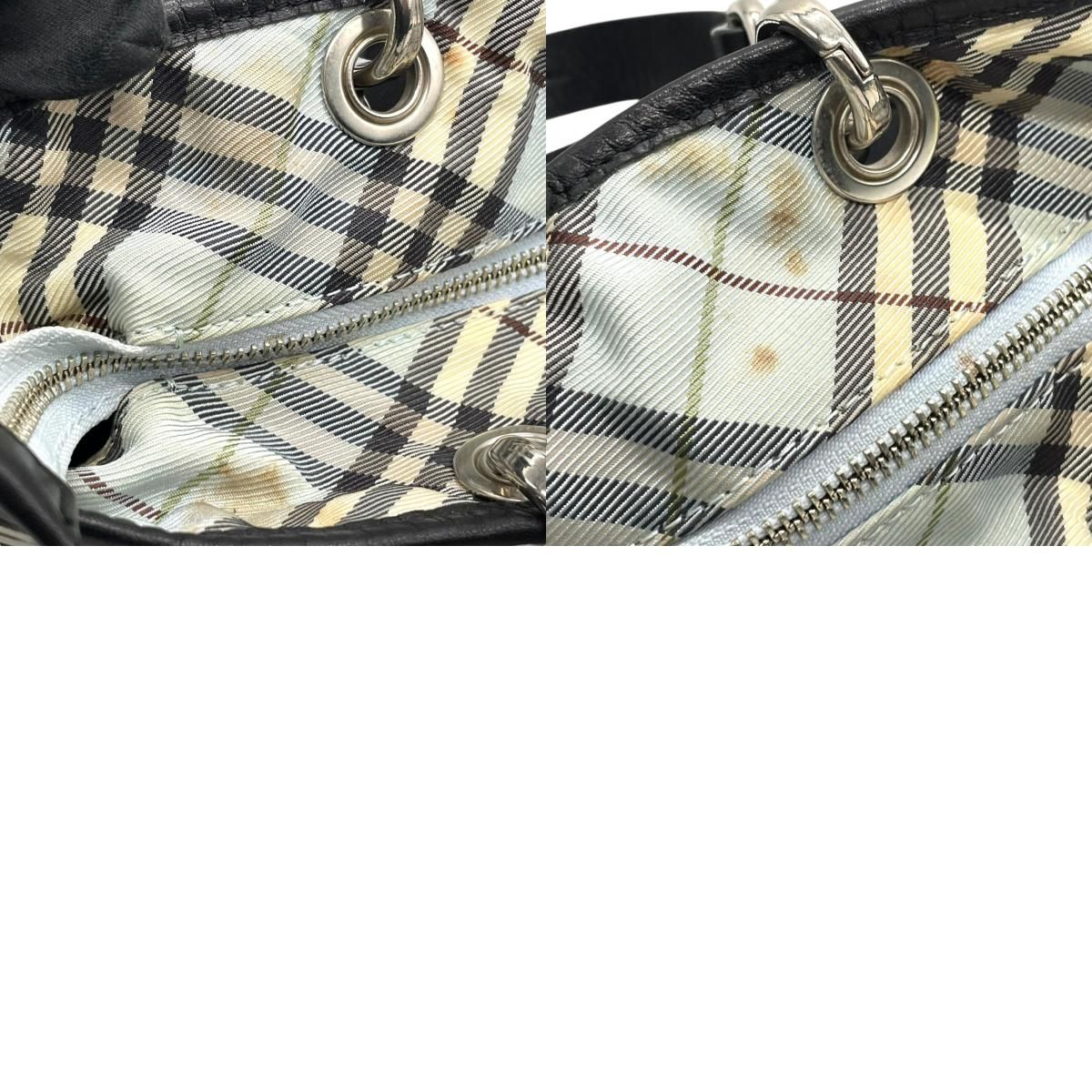 バーバリーブルーレーベル キャンバス ホースロゴ 刺繍 ボストンバッグ