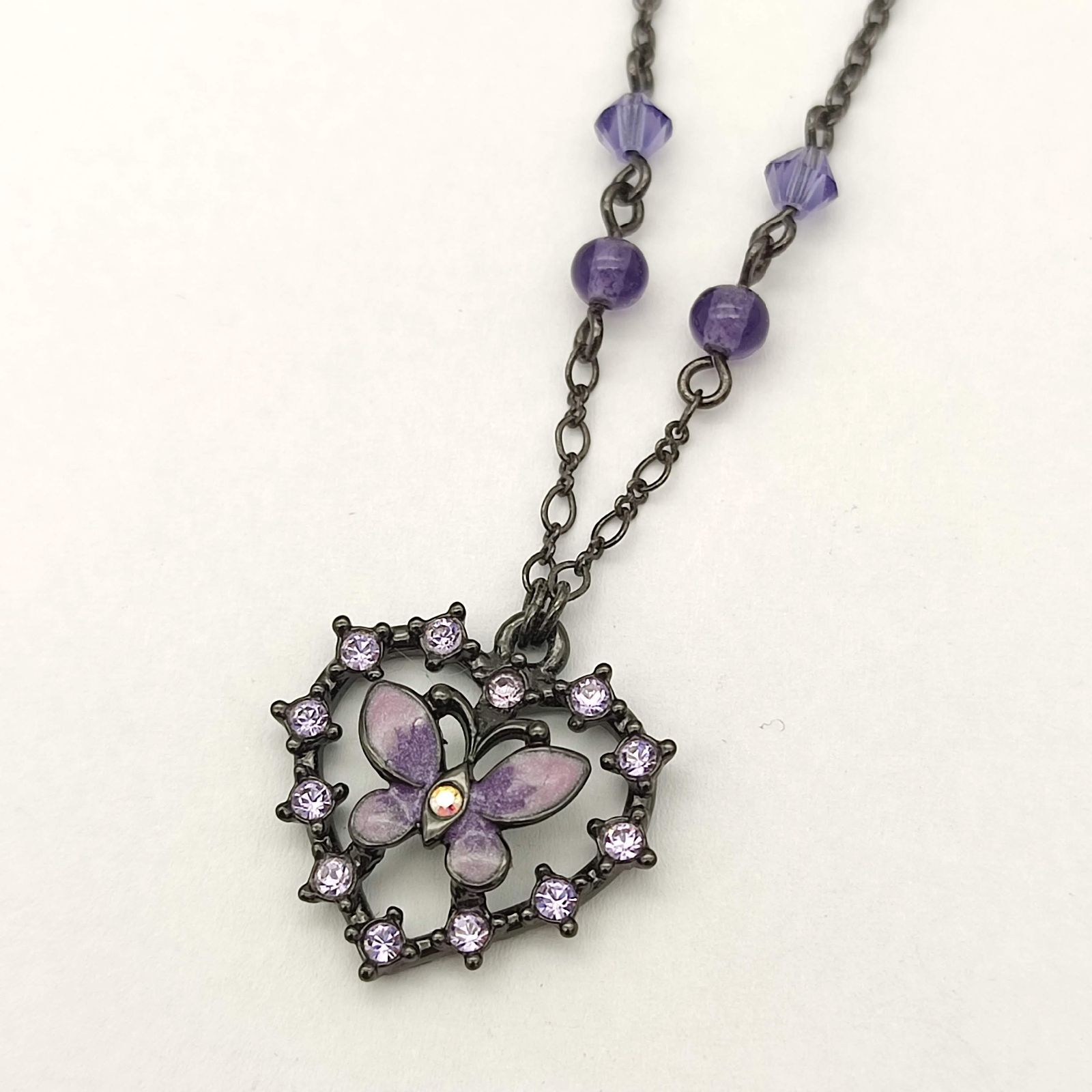 Anna Sui アナスイ ハート×バタフライデザインネックレス - メルカリ
