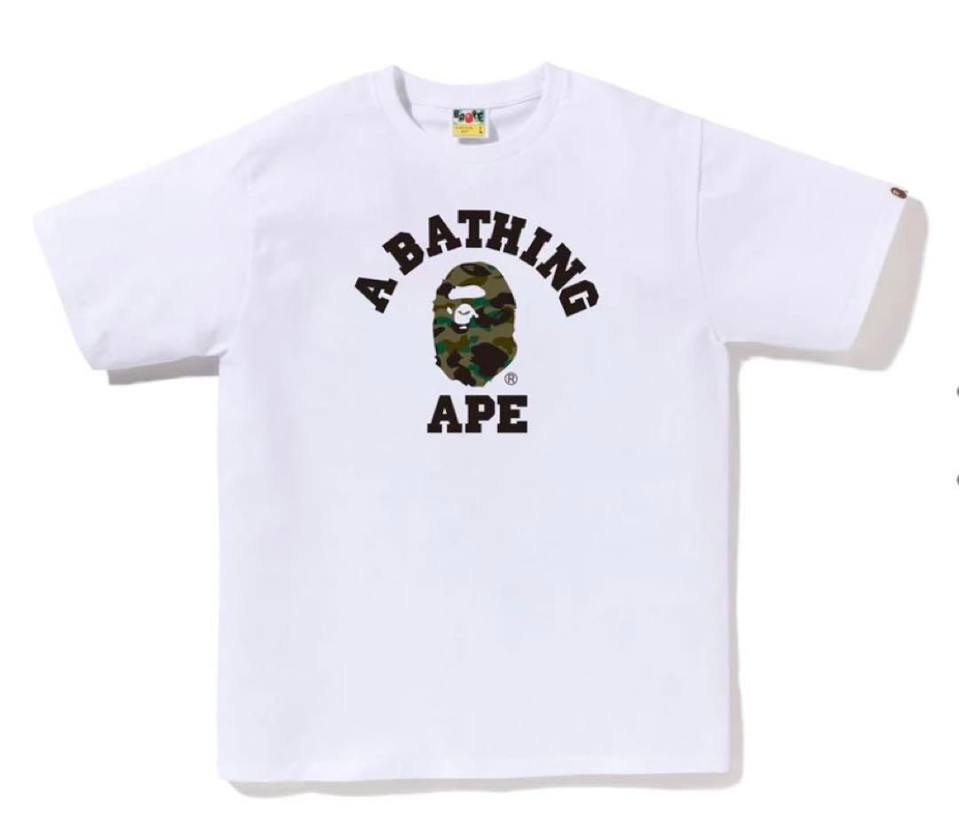 エイプ 1ST CAMO COLLEGE TEE カレッジロゴ Tシャツ