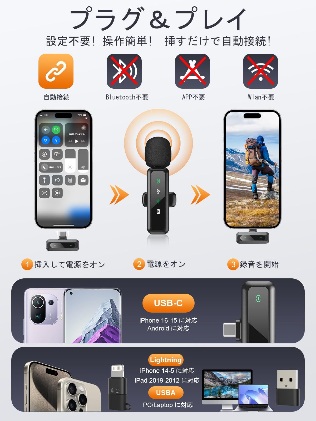 2025新型×接続制限機能】BILIWAL ピンマイク ワイヤレス Amazon