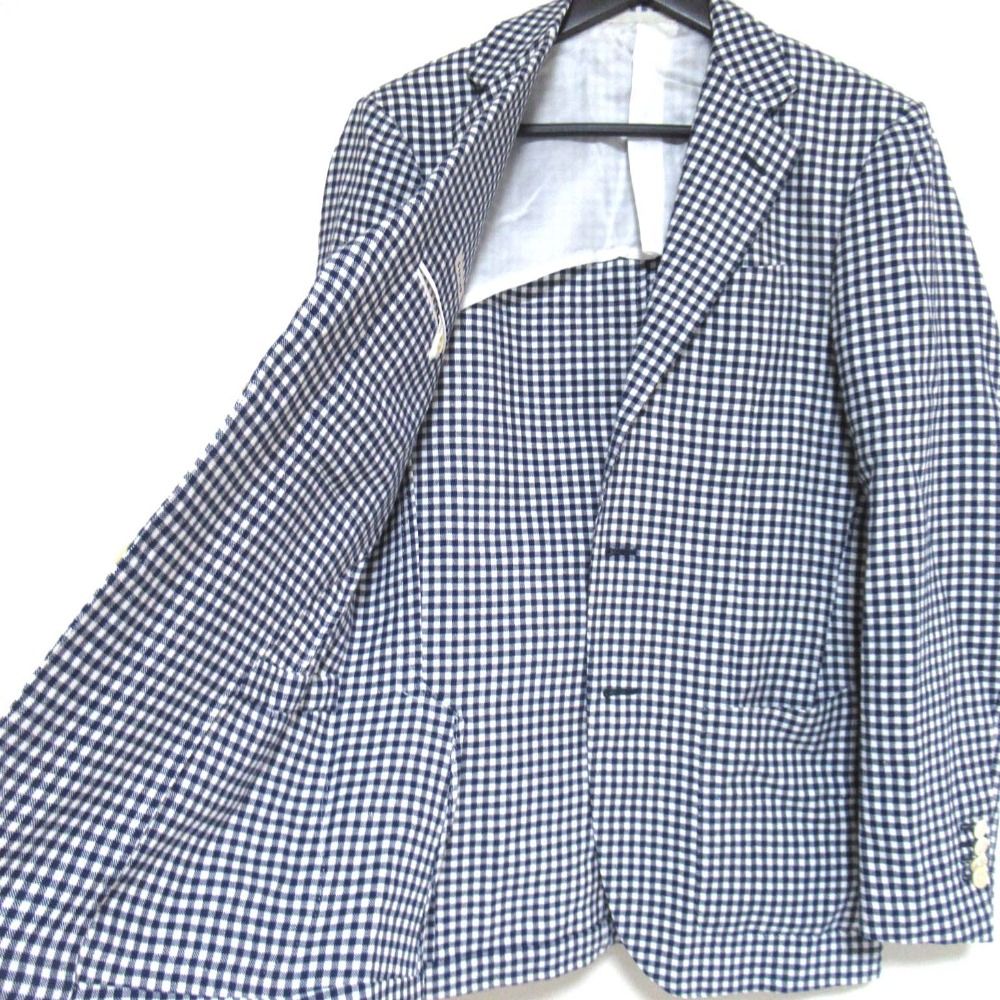 CARUSO ジャケット イタリア製 ギンガムチェック 春夏 サイズ46