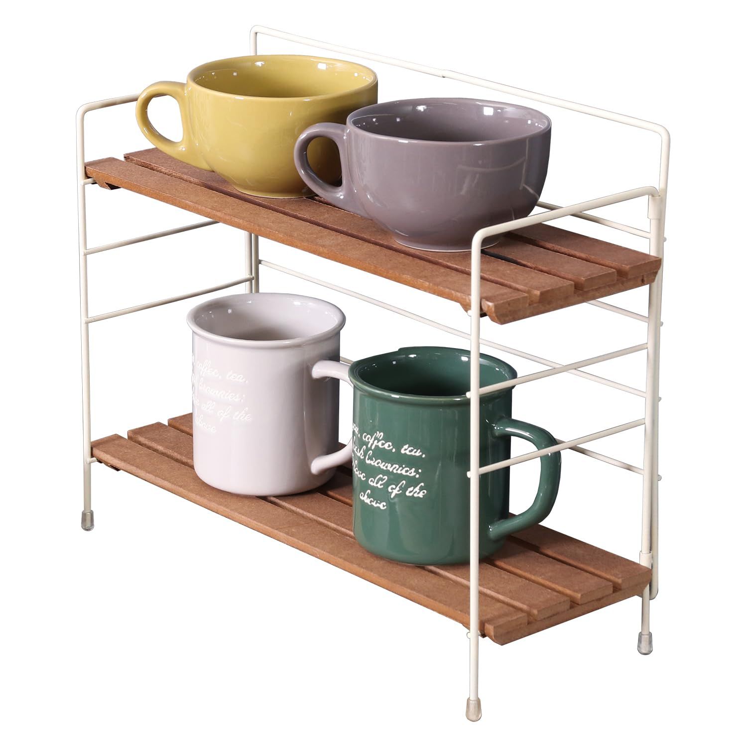 典典 不二貿易 インテリアラック アイボリー×ブラウン 折りたたみ リーブル