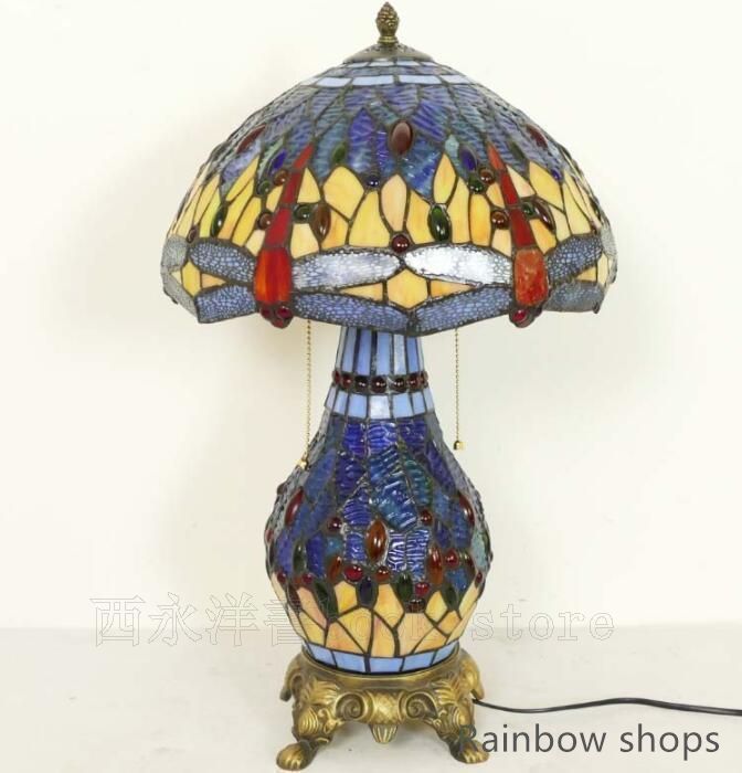 ♥ ステンドランプ 電気スタンド テーブルライト 花柄 レトロな雰囲気がおしゃれヴィンテージティファニー技法デスクライト bcp24