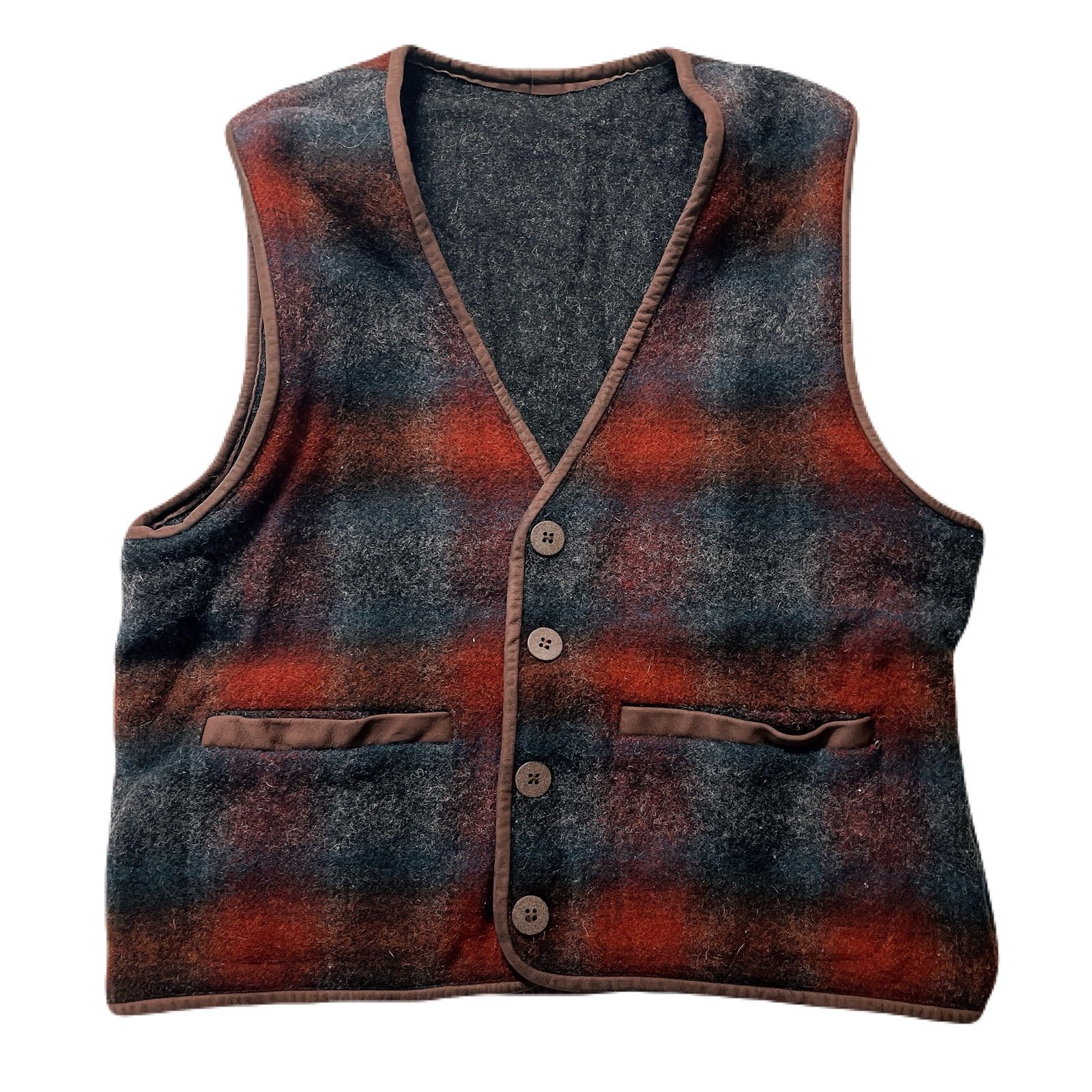 Woman Msize L.L.Bean wool reversible vest エルエルビーン ウール リバーシブル ベスト 2591615