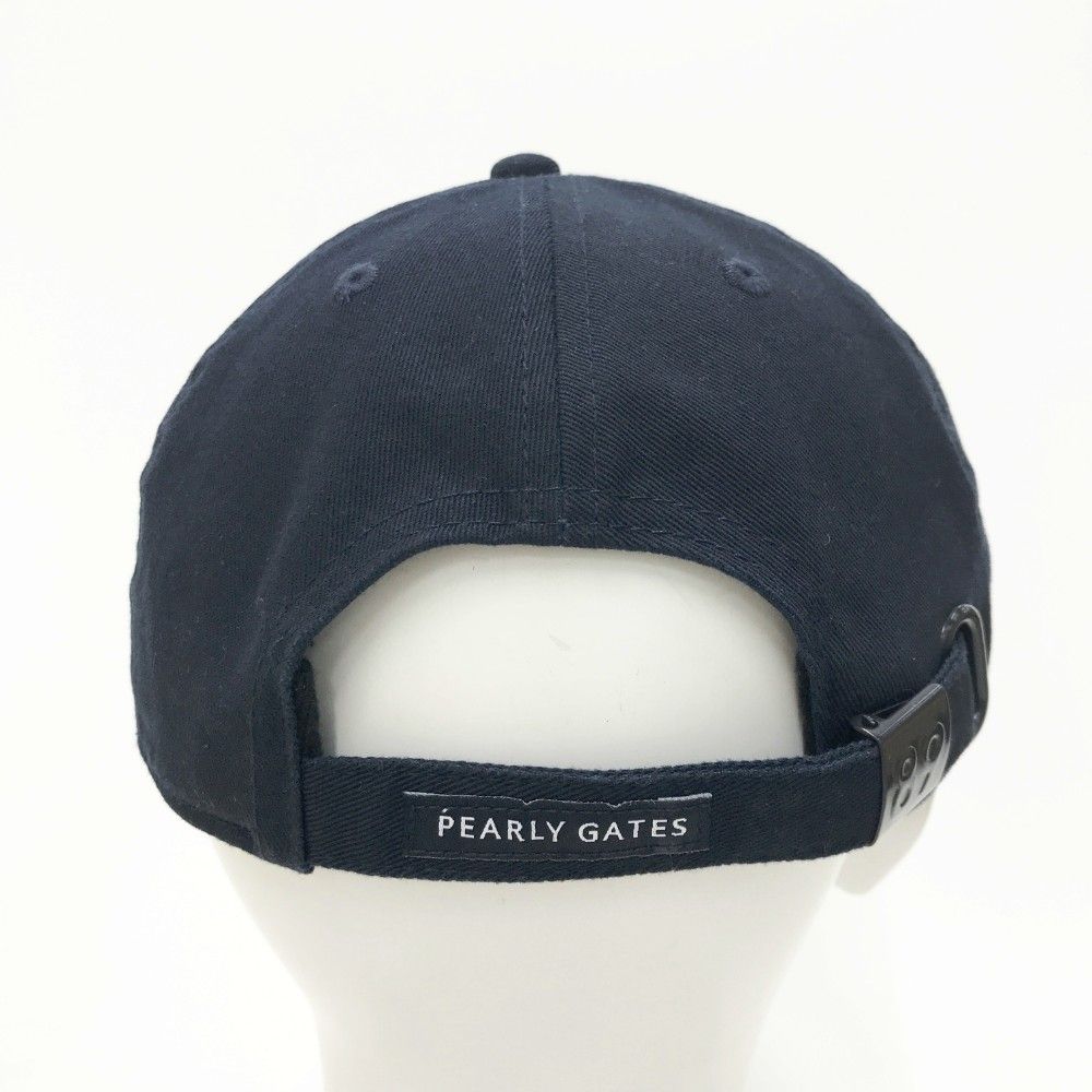 PEARLY GATES パーリーゲイツ キャップ ネイビー系 FR [240101197991] ゴルフウェア PEARLY GATES パーリーゲイツ キャップ ネイビー×白 ロゴ
