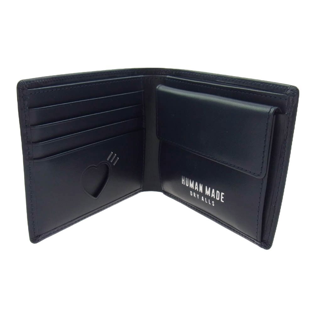 HUMAN MADE ヒューマンメイド HM26GD089 Leather Wallet レザー ウォレット 2つ折 財布 ネイビー系【中古】 HUMAN MADE ヒューマンメイド HM26GD089 Leather Wallet レザー