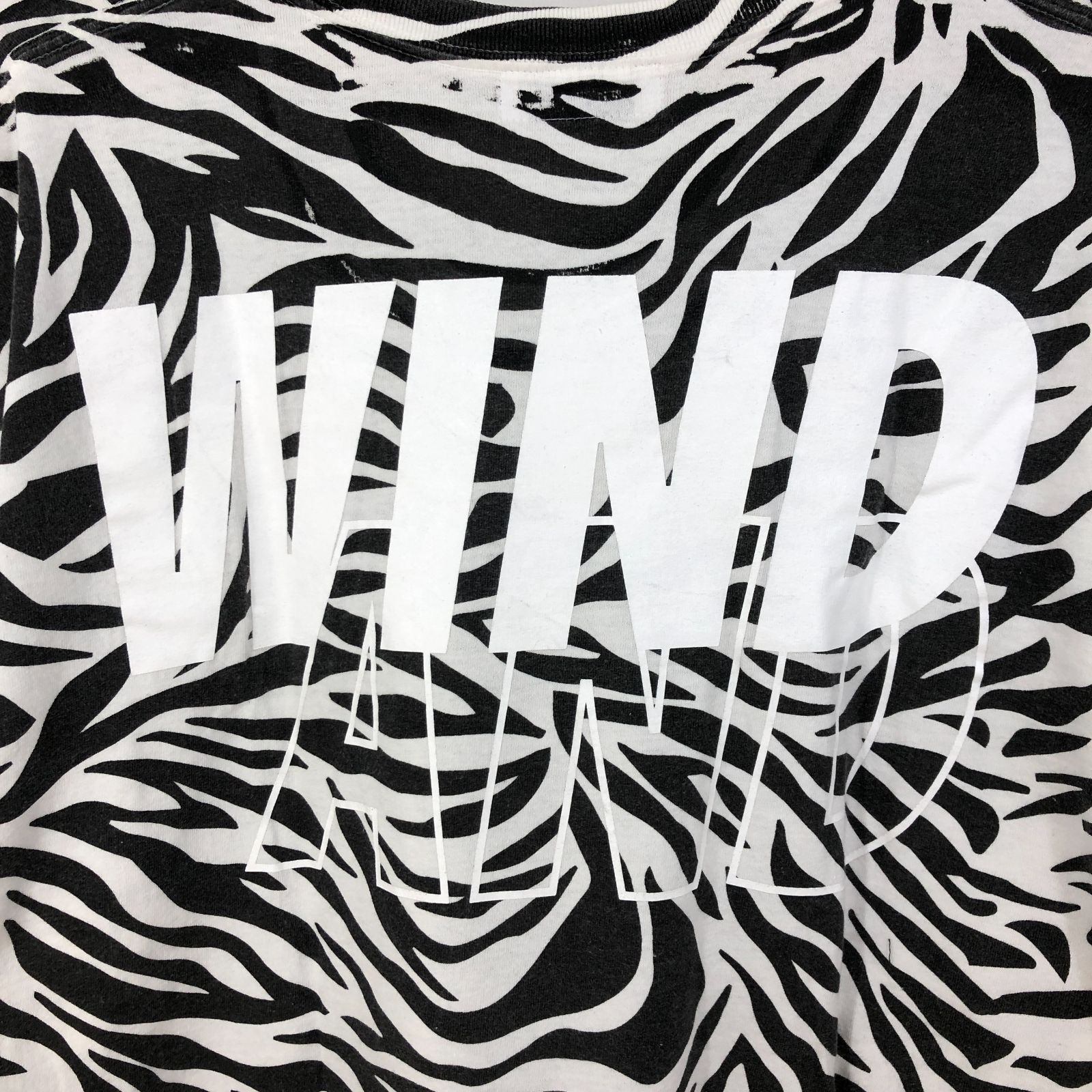 ウィンダンシー ゼブラ柄Tシャツ美品 WIND AND SEA × BIOTOP ウィンダンシー ZEBRA T ゼブラ柄半袖T