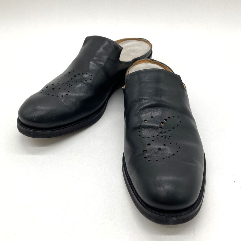EARLE アール ミュール Classic mule ER2103 クラシックレザーミュールサンダル メンズ サイズ42 26cm ブラック 靴 B14901◆