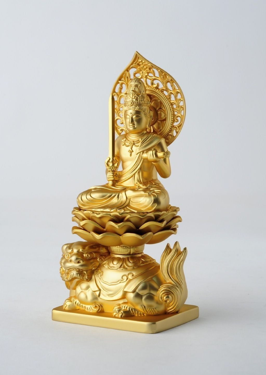 純金メッキ仕上げ 総高15cm