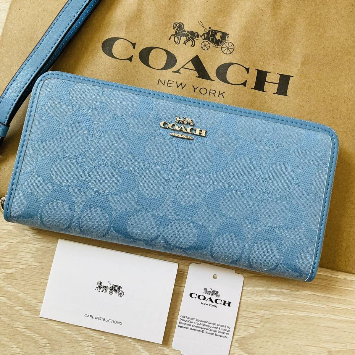 ☆ COACH コーチ 長財布 369 シグネチャー リストレット ラウンド