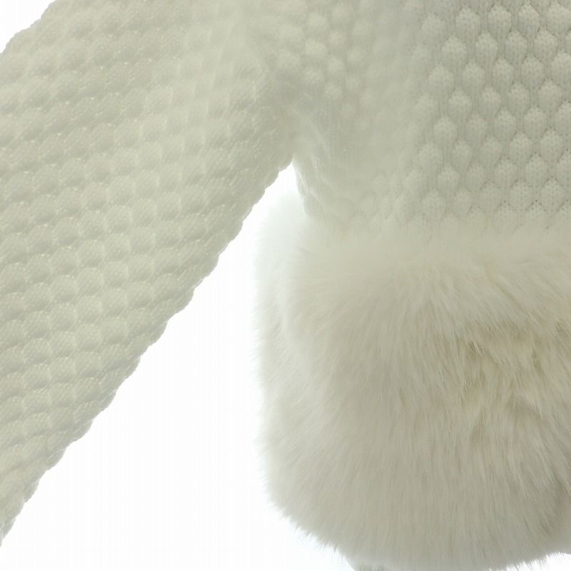 新品メゾンドドルチェmaison de Dolce ホワイトカーディガン ファー