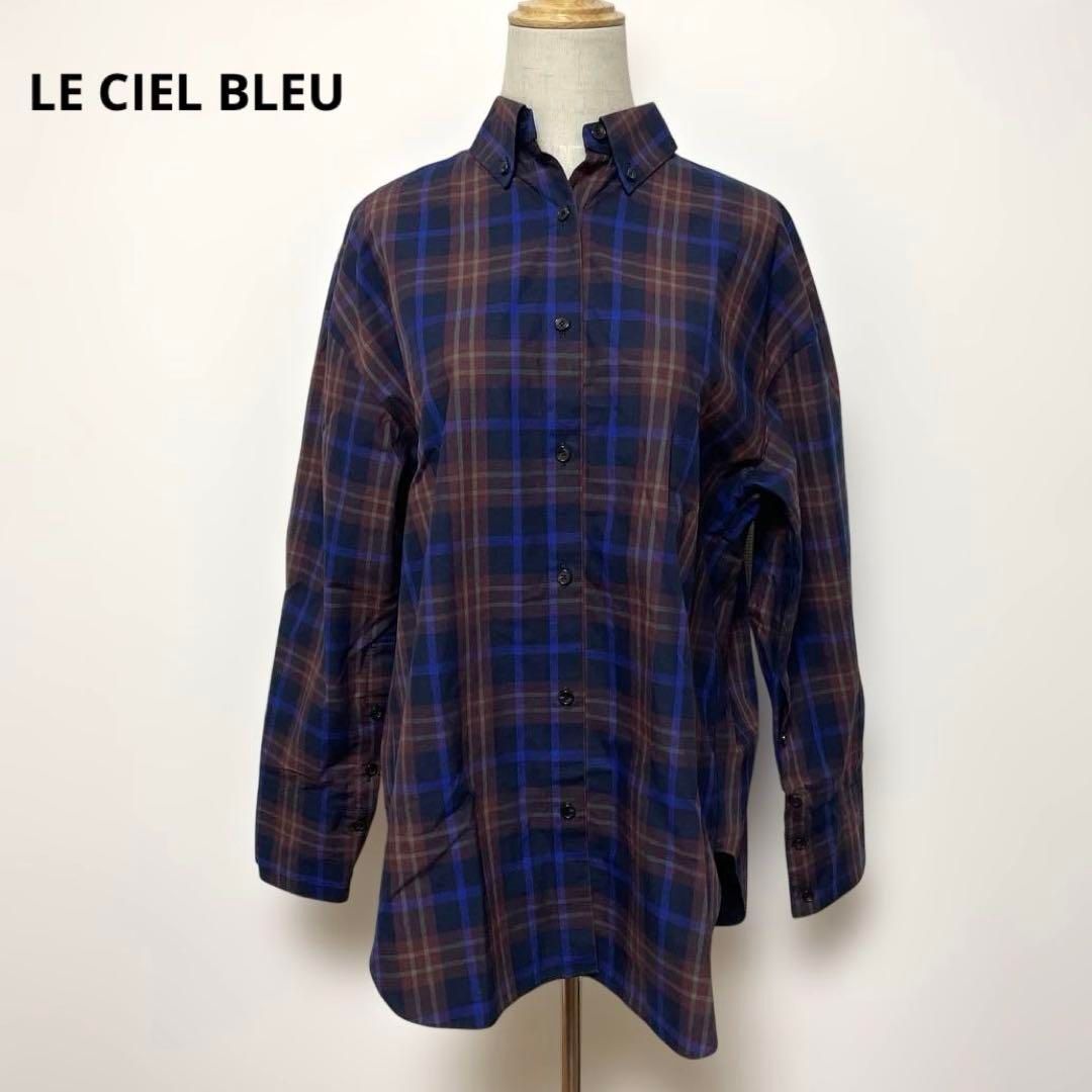 LE CIEL BLEU ルシェルブルー チェック柄 長袖シャツ 36 - メルカリ