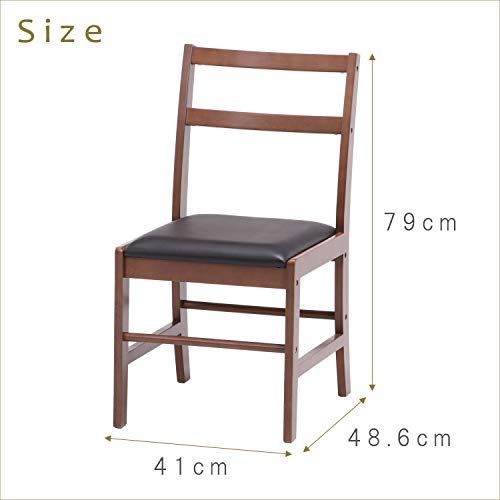 不二貿易 ダイニングチェア 天然木 合成皮革 ブラウン 46572