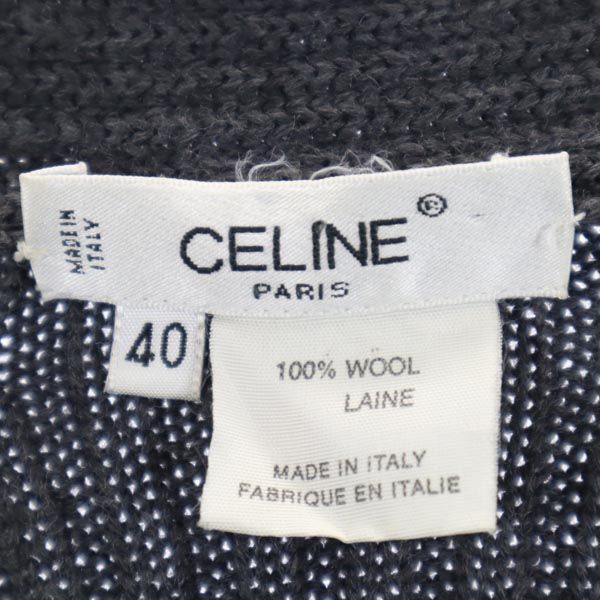 セリーヌ イタリア製 ウール100％ ニット カーディガン 40 グレー CELINE レディース   【221229】