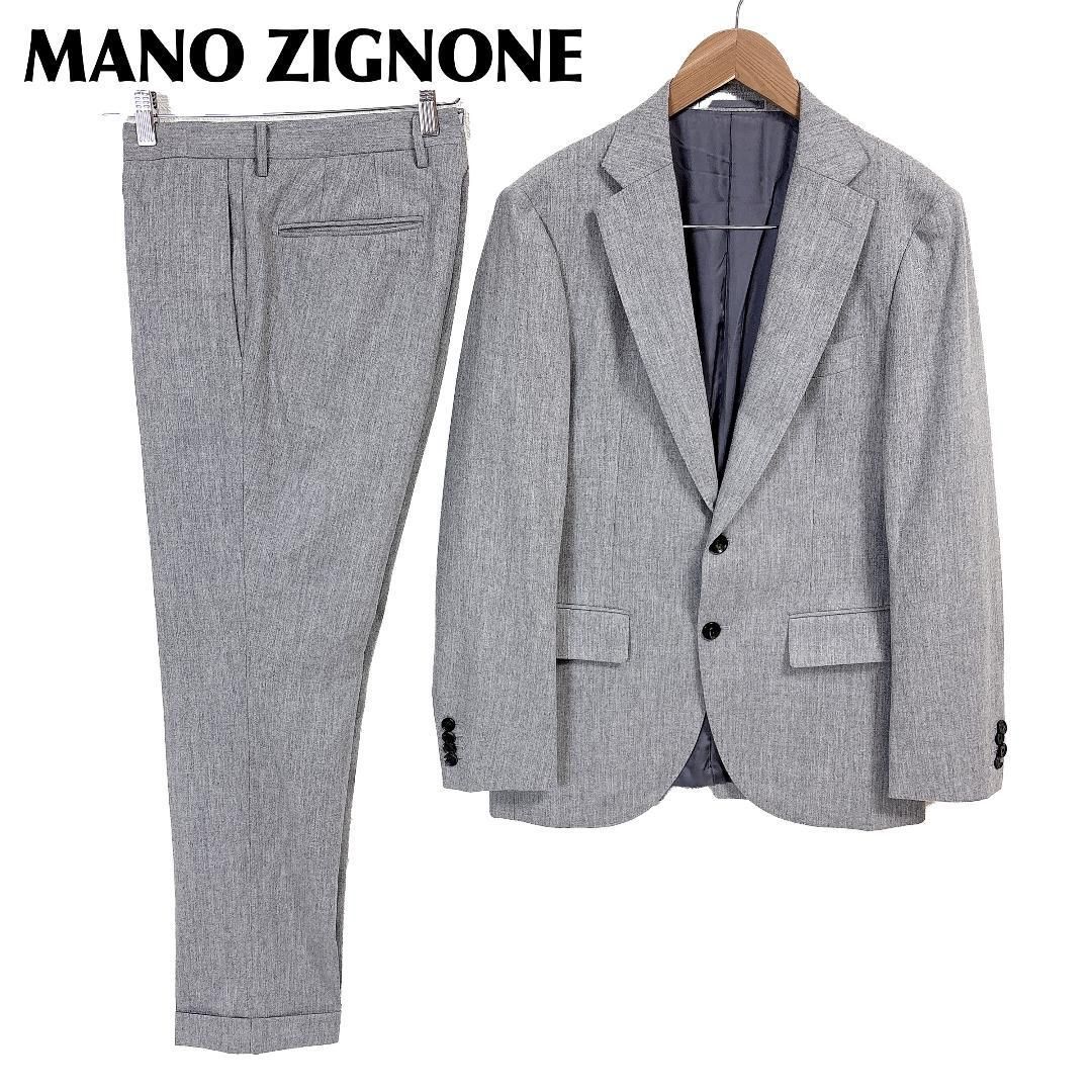 MANO ZIGNONE生地 スーパー100sメンズスーツセットアップ グレー