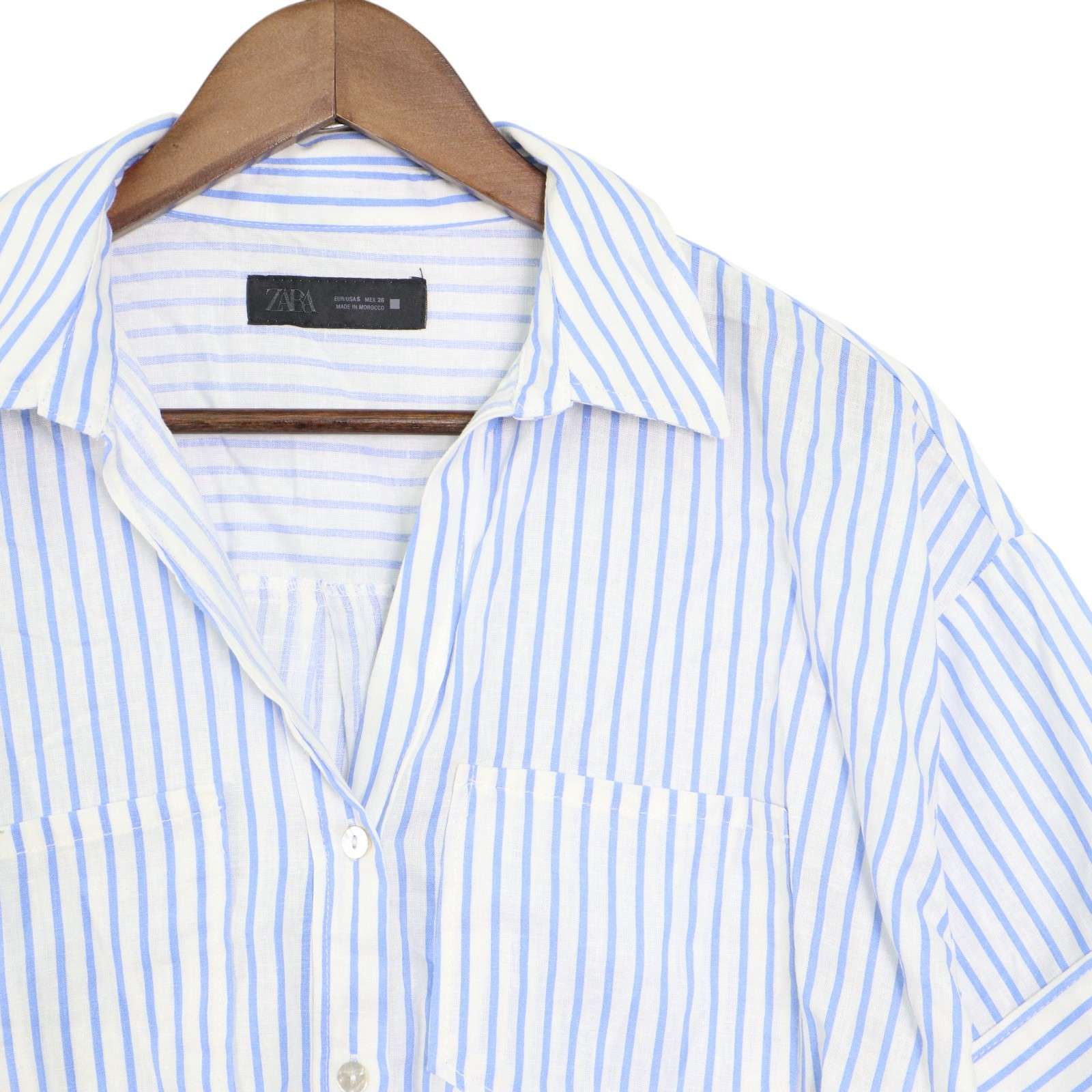 サライ ZARA ザラ 春夏☆ リネン レーヨン ストライプ ボックス