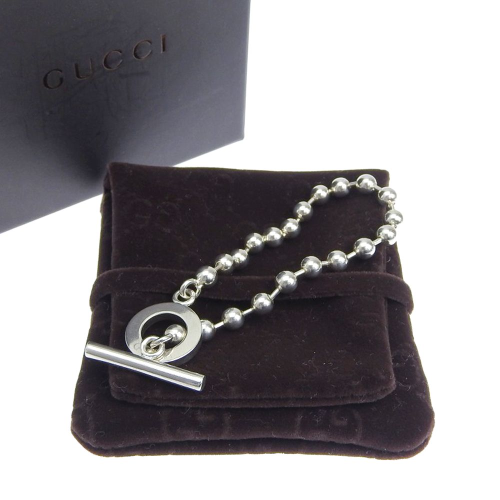 本物保証】 箱・布袋付 新品同様 グッチ GUCCI ボールチェーン  