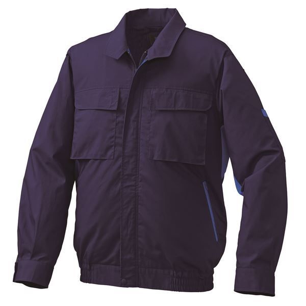 KU91910 空調服 R 綿・ポリ混紡 脇下マチ付きII 服のみ ネイビー×