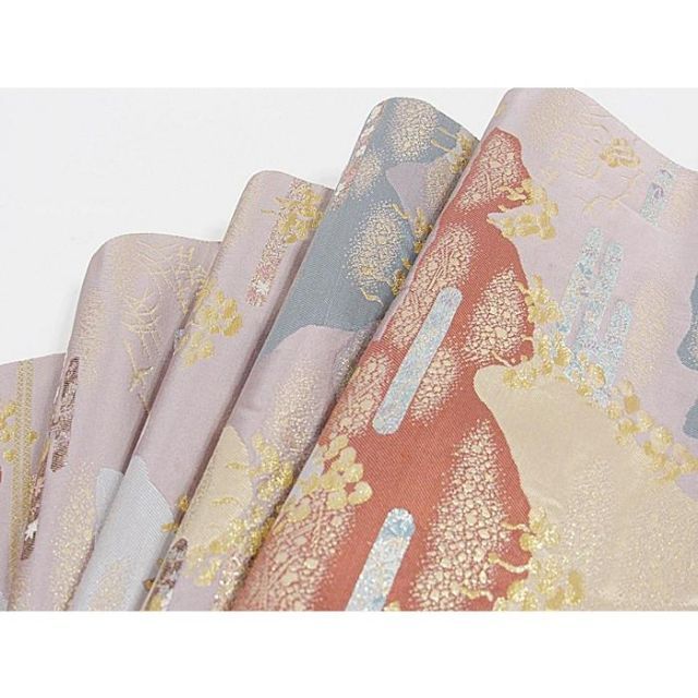 錦袋帯】霞「松島風景」☆薄紫に金 メタリック【美品】 - メルカリ