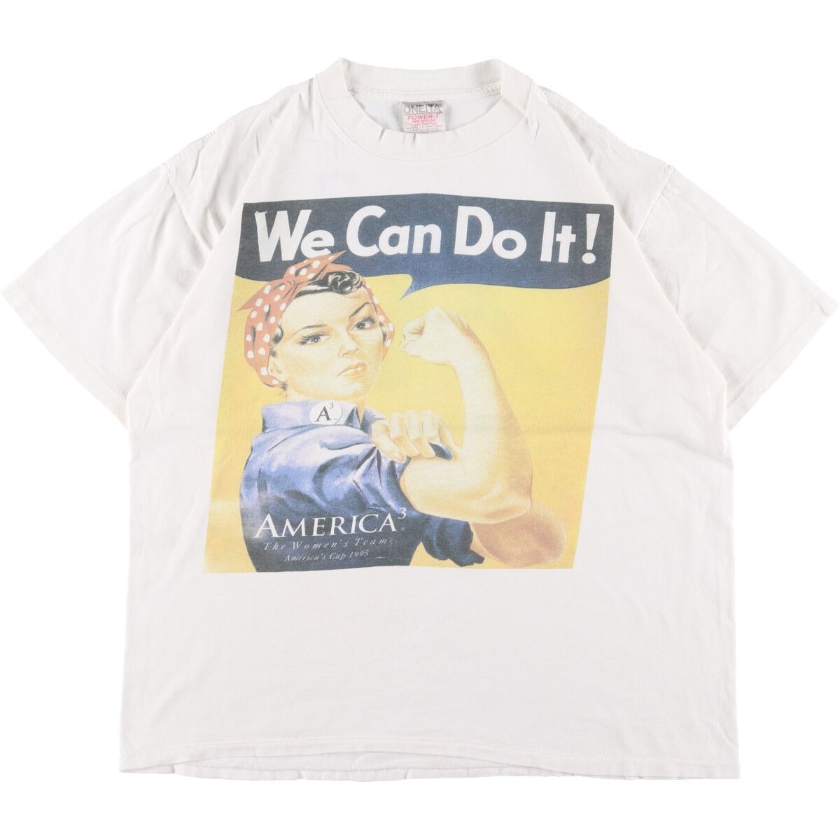 90年代 オニータ ONEITA WE CAN DO IT! 両面プリント アートTシャツ