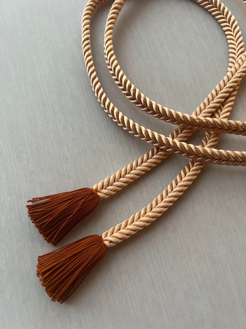 平和屋着物○和装小物 帯締め・帯揚げセット 楓文 暈し染め 金銀彩