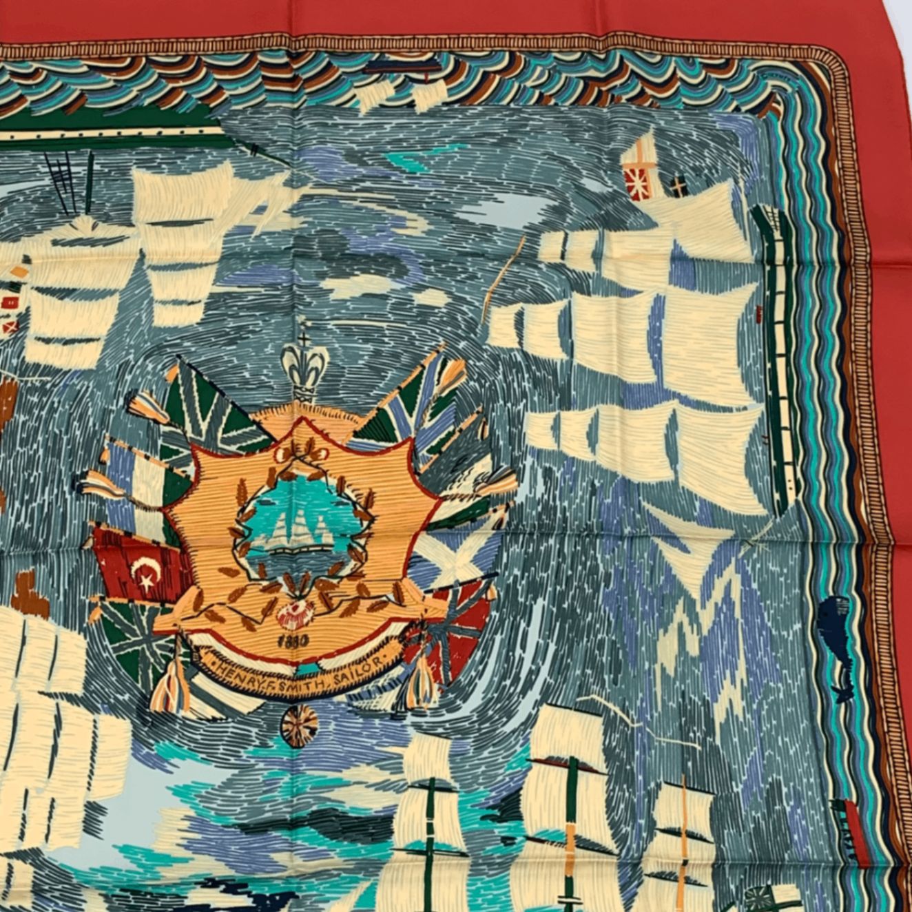 美品 HERMES エルメス カレ90 HENRY F SMITH SAILOR スカーフ