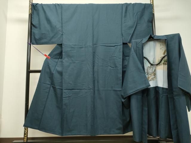 平和屋着物●男性　紬　アンサンブル　120亀甲　総詰め　キングサイズ　正絹　逸品　DAAT1355tw 平和屋着物○男性 紬 アンサンブル 120亀甲 総詰め キングサイズ 正絹