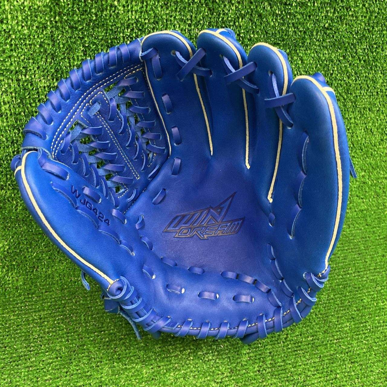 SSK 少年軟式用グラブ ブルー サイズL オールラウンド用 WJG424 天然皮革製