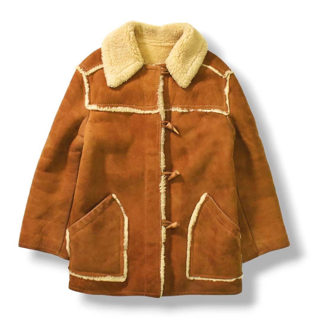 羊革】 unknown ヴィンテージ 裏ボア ムートンコート ブラウン