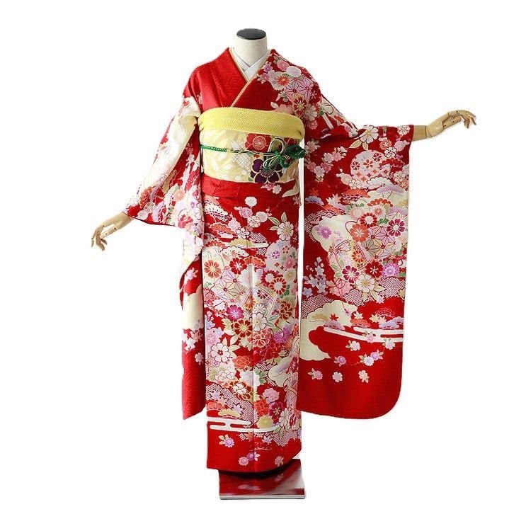 振袖 身長150-165cm 赤 re-062