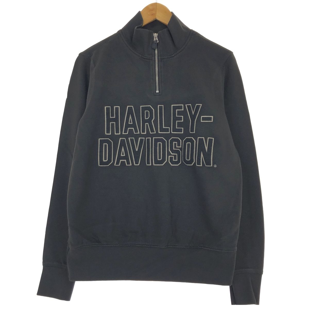 古着 ハーレーダビッドソン Harley-Davidson バックワッペン ハーフジップスウェットシャツ トレーナー メンズM/eaa424447
