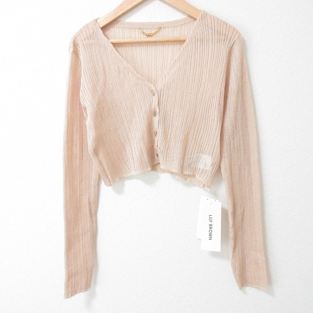 未使用 25SS LILY BROWN リリーブラウン クロップド丈 Vネック