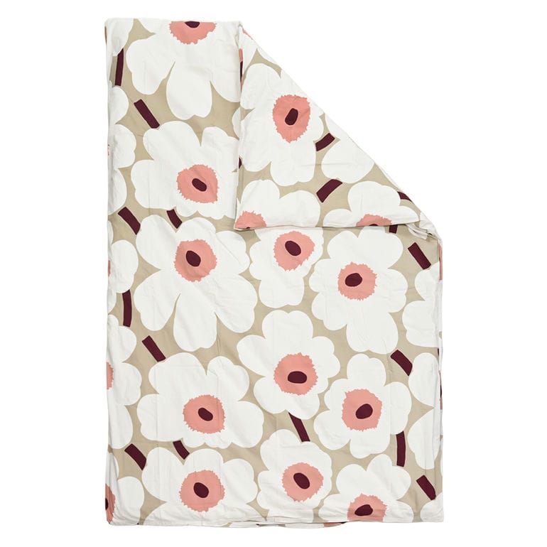 マリメッコ marimekko デュベカバー 150×210cm 掛け布団カバー シングル Unikko ウニッコ ベージュ 74181 074181 887 北欧雑貨 北欧デザイン