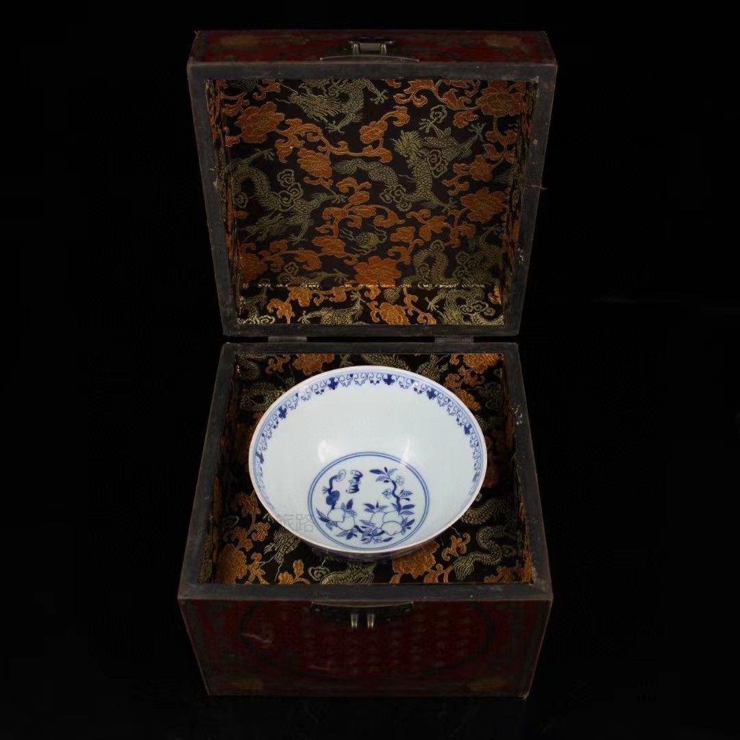 中国古美術・蔵友旧蔵出 ・肉筆手絵 ・青花磁器碗 ・古磁器 ・附古い木箱・陶芸・お茶碗・ - メルカリ