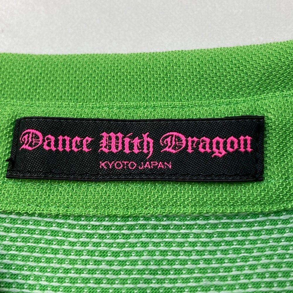 サイズ：2 DANCE WITH DRAGON ダンスウィズドラゴン  半袖ポロシャツ  グリーン系 [240001165527] ゴルフウェア レディース ストスト サイズ：2 DANCE WITH DRAGON ダンスウィズドラゴン 半袖