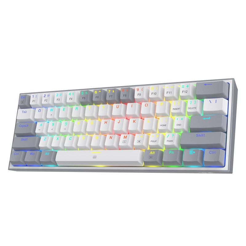 Redragon K617 ゲーミングキーボード 60％有線キーボード メカニカルキーボード 61キー リニア赤軸 静音 1680万色RGBバックライト 光るキーボード ソフトウェア付き 在宅勤務|オ