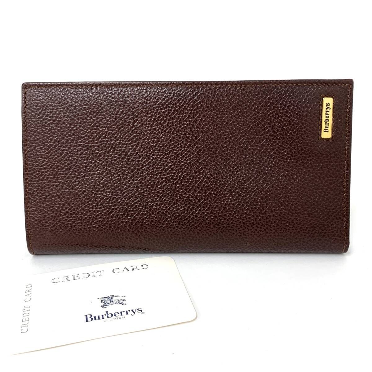 BURBERRY バーバリー 長財布 ノバチェック レザー ブラウン BURBERRY 