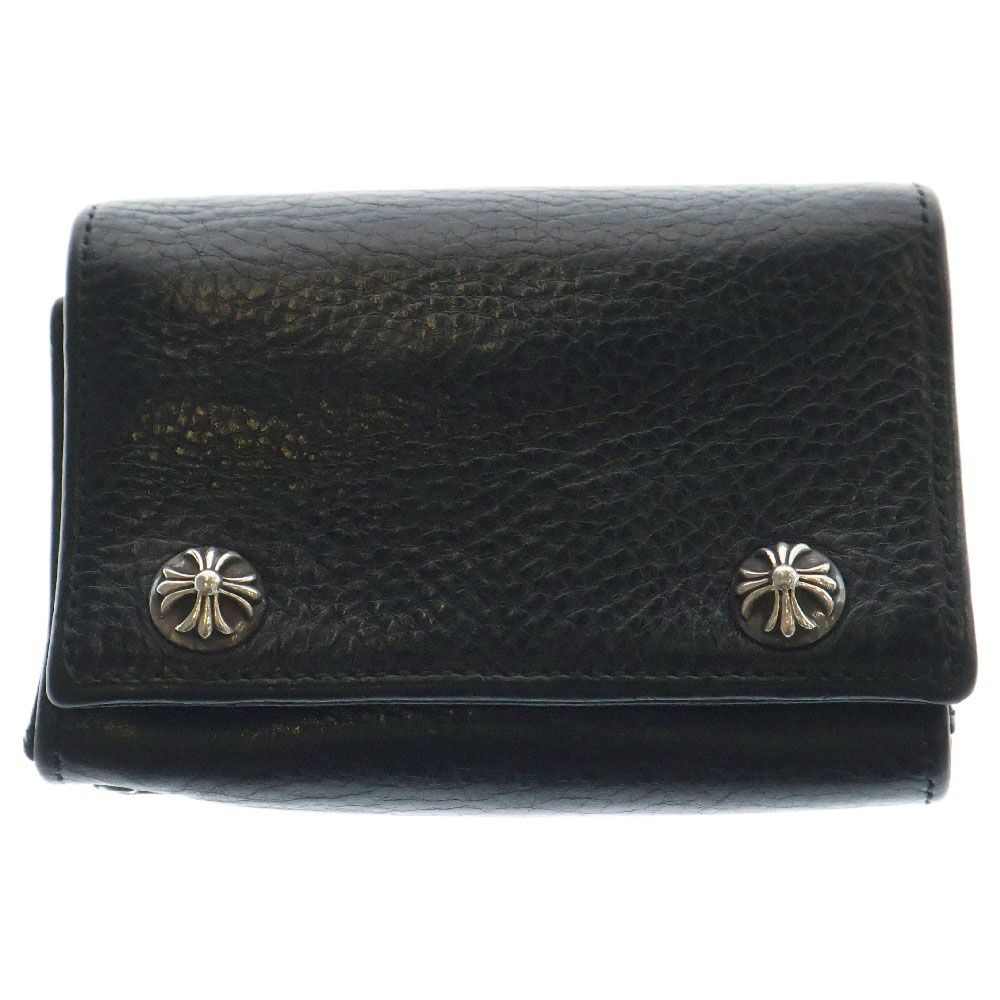 CHROME HEARTS クロムハーツ 3FOLD クロスパッチ 3フォールド レザーウォレット 財布 ブラック