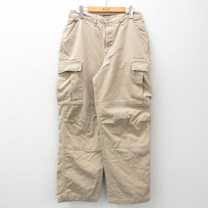 W32/古着 ラルフローレン ポロジーンズ ブランド カーゴ パンツ メンズ ダブルニー ベージュ カーキ 24aug06 中古 ボトムス ジーパン Gパン