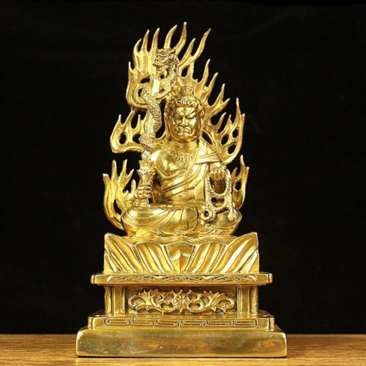 極上品☆ 彩色不動明王座像 木彫仏像 仏教美術 精密細工 仏師で