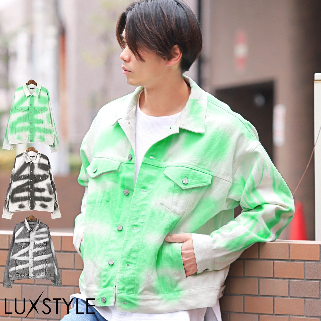 デニムジャケット メンズ Gジャン ジャケット スプレー加工【スプレー 