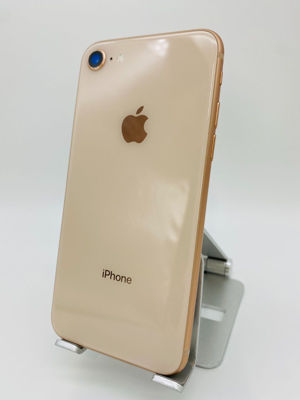 133☆美品☆iPhone8 64GBゴールド/シムフリー/大容量新品バッテリー-