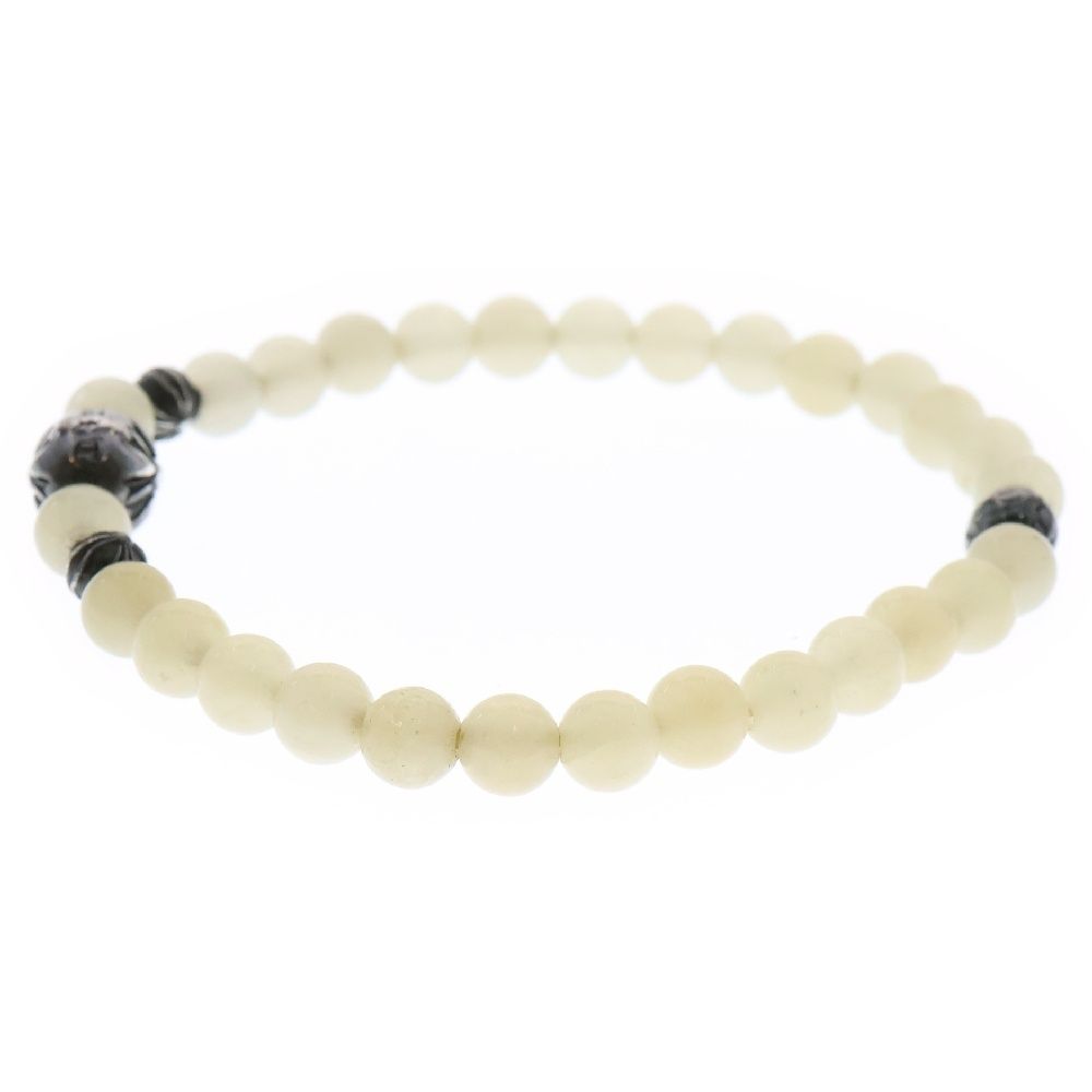 クロムハーツCHROMEHEARTSビーズブレスレット ホワイトビーズ 6ｍｍ CHROME HEARTS (クロムハーツ) BEAD 6mm クロスボール ホワイトビーズ