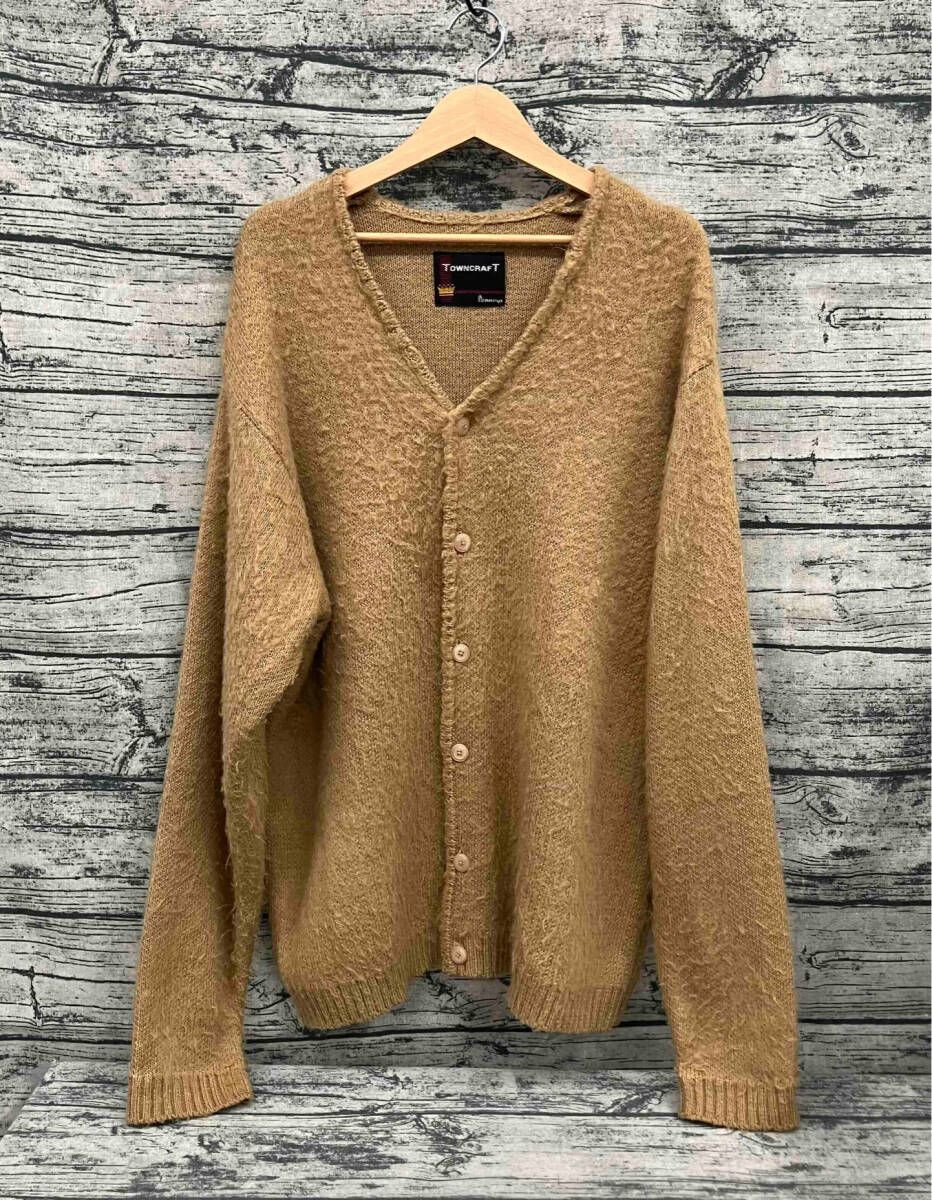 Towncraft シャギーソリッドカーディガン ブラウン size:L TOWNCRAFT