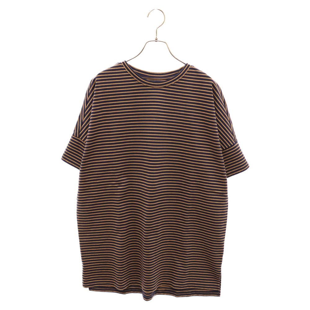 nonnative (ノンネイティブ) 18SS CLERK S/S TEE COTTON JERSEY BORDER ボーダー オーバーサイズド 半袖Tシャツ ネイビー/ブラウン NN-C3333