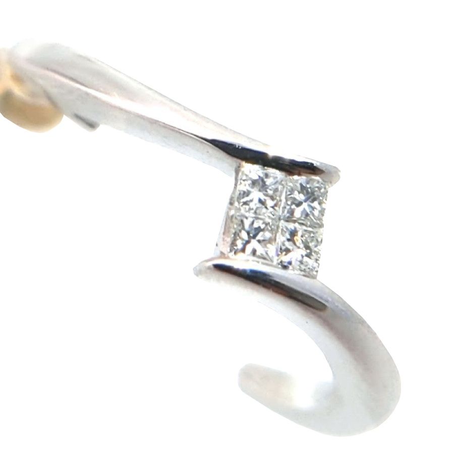 ツツミ K18ホワイトゴールドダイヤモンドピアスK18WG TSUTSUMI