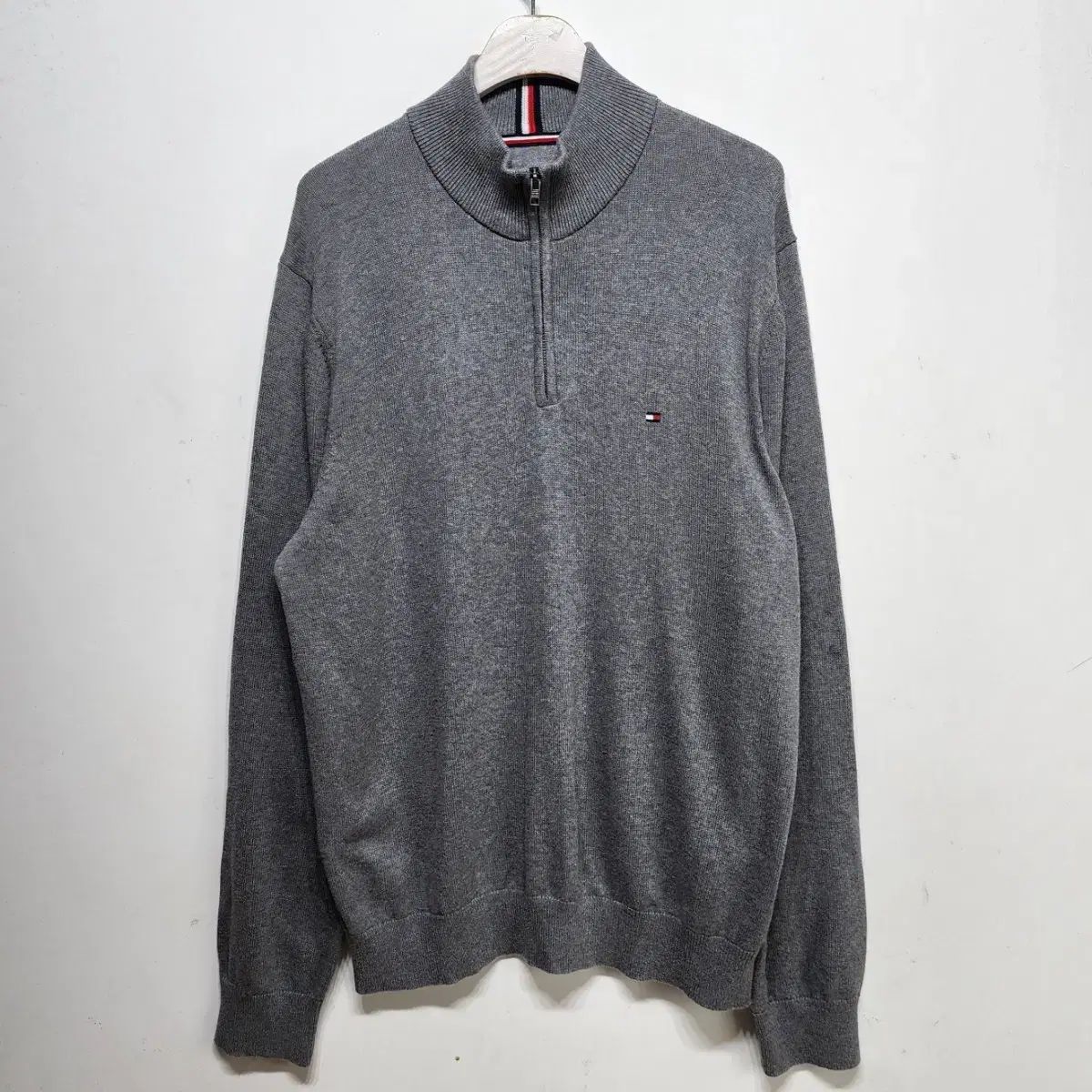  トミーヒルフィガー Tommy Hilfiger ニット ハーフジップ セーター グレー XL ニット・セーター