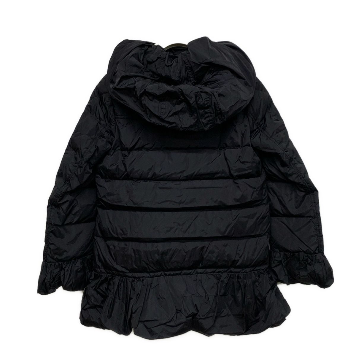 MONCLER(モンクレール) ダウンコート サイズ1 S レディース美品 SERRE(セール) 黒 長袖/冬//フリル - メルカリ