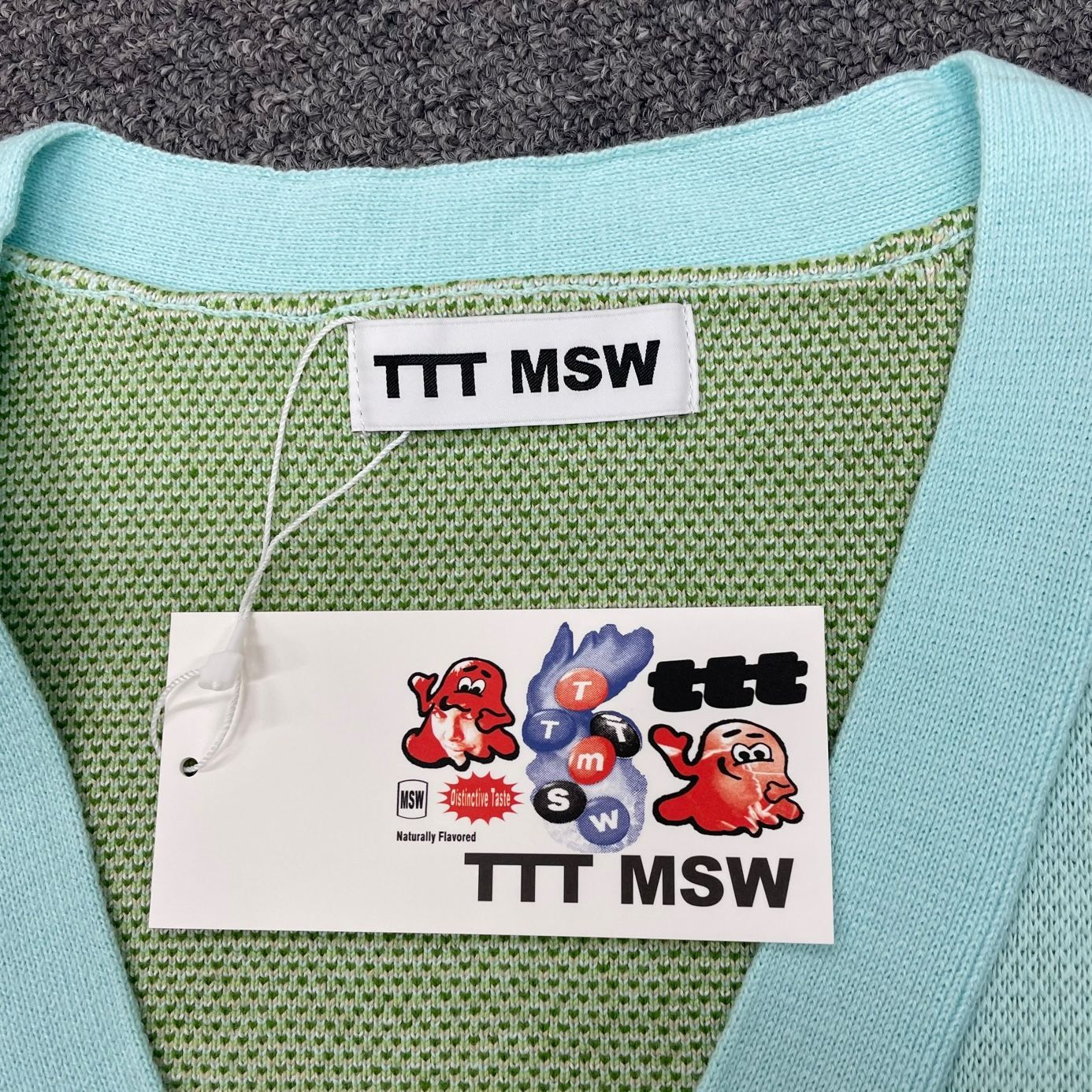 定価27500円 新品 TTT MSW 22AW Rose Jacquard Knit Cardigan ローズ ジャガード ニット カーディガン  ティー TTT-2022AW-KT03 ライトブルー