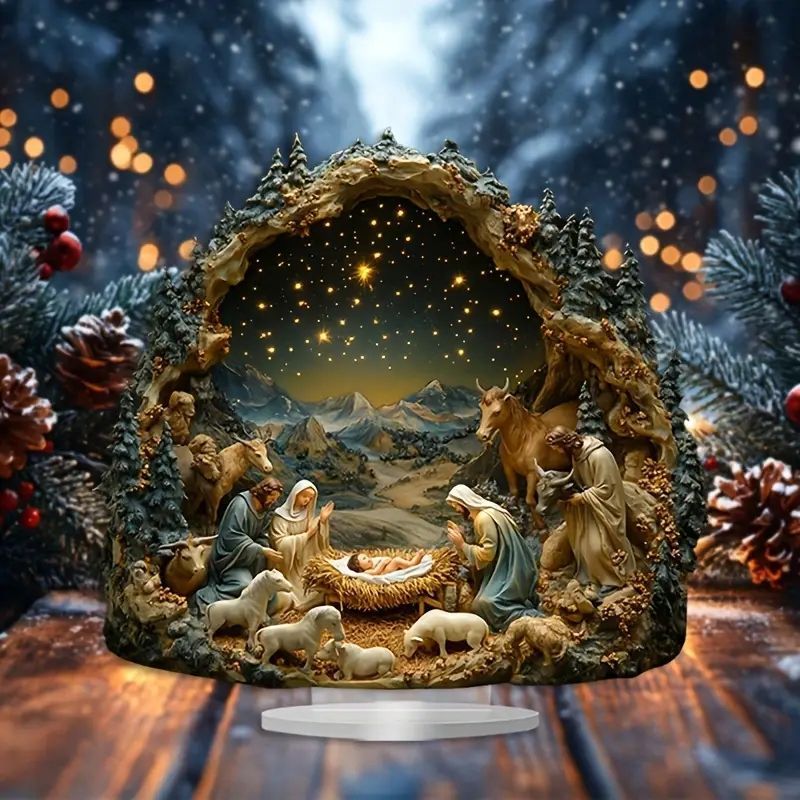 ボヘミアンスタイルのアクリル製クリスマスナティビティシーン - 家庭 